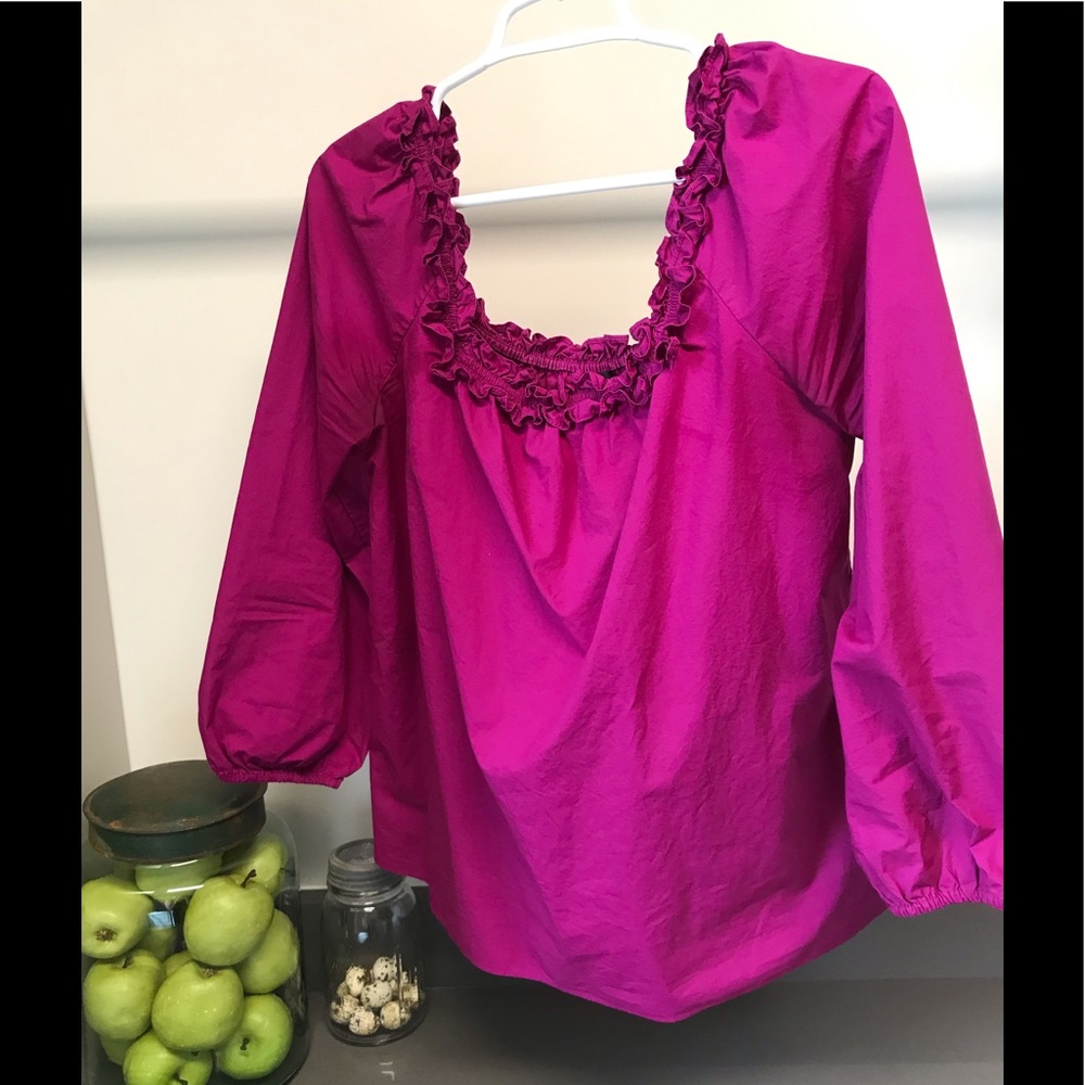 J Crew Ruffle Collar Top